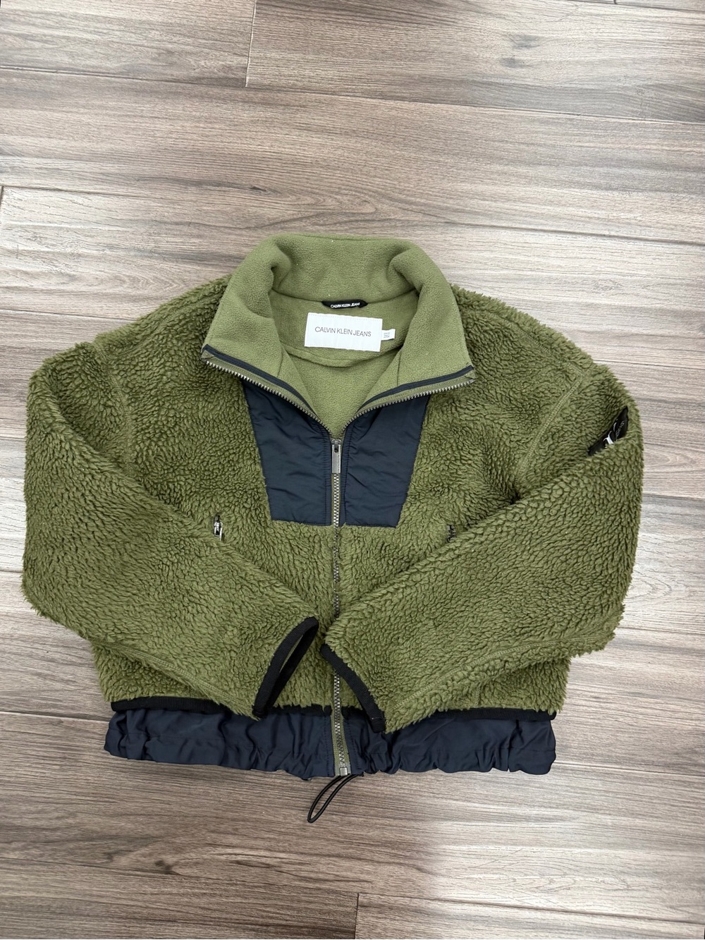 Calvin Klein Jeans Quarter Zip Sherpa Fleece Jacket - Small